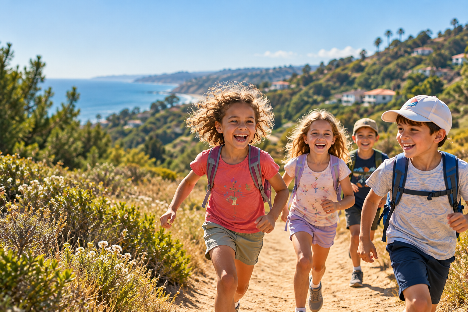 Children enjoying an outdoor adventure together